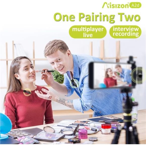 Wireless Mics, Wireless Clip on Microphones, Lapel Microphone A2d One Pair Two - Picture 4 of 8